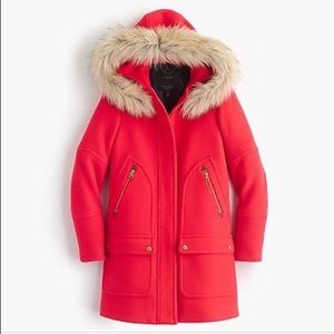 0P J. Crew Chateau Parka in Electric Red - SALE