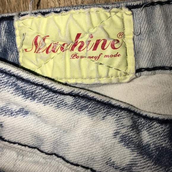 MACHINE RIBBED DISTRESSED SKINNY DENIM-ACID WASHED - Picture 6 of 6