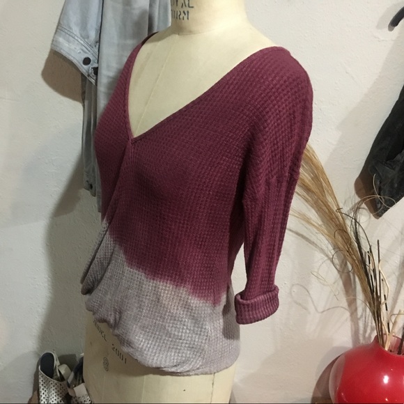 Berry Gray Crossed front Ombré Top!! ❤️😍 - Picture 2 of 3