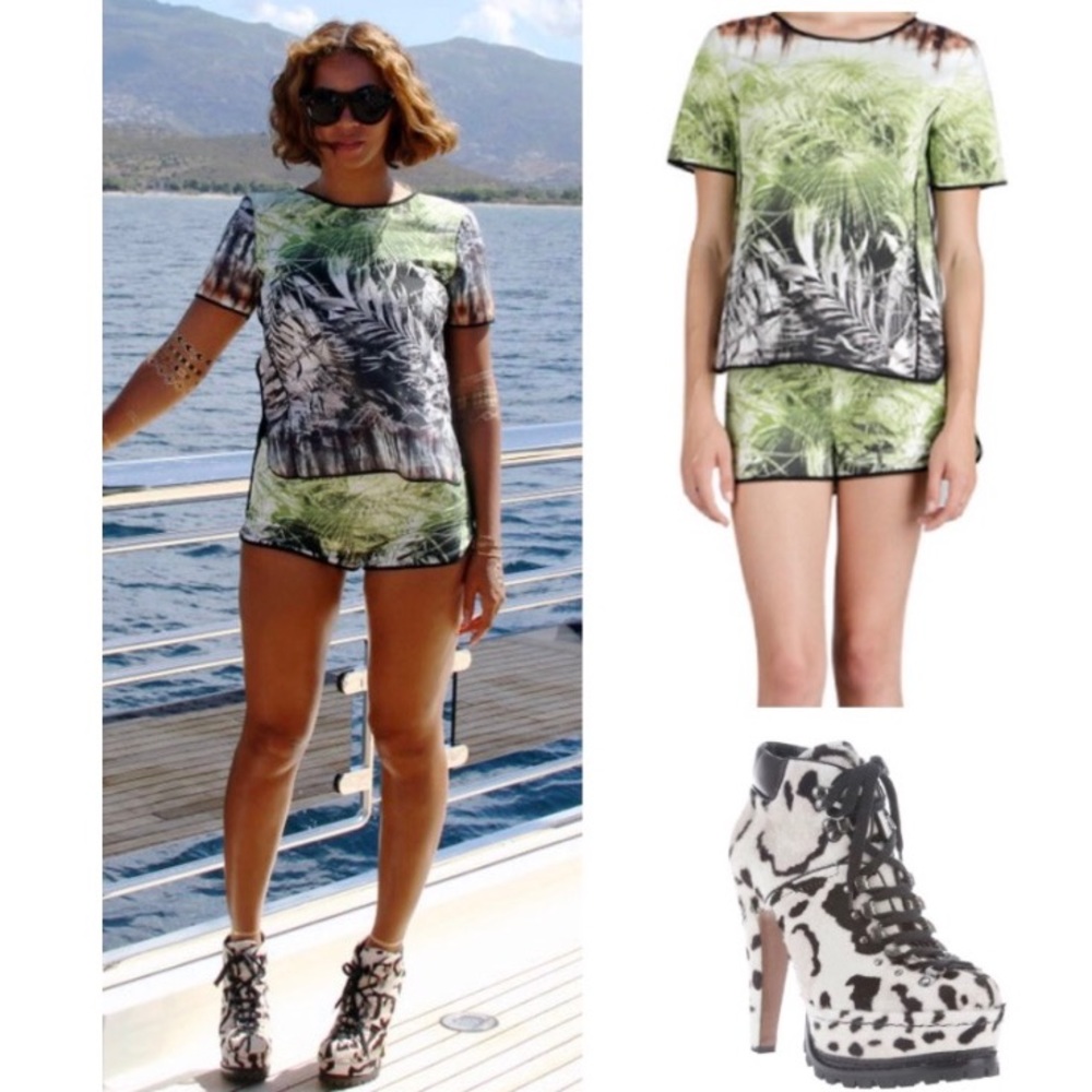 {Line & dot} green palm drive shorts only M