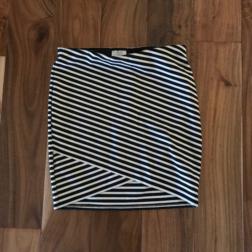 Zara striped crossover mini skirt