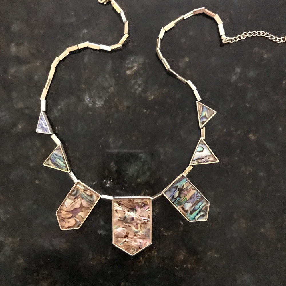 House of Harlow 1960 Abalone Five Station Necklace