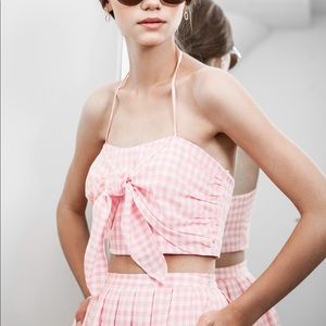 Anthropologie JOA Gingham Halter Bra Top Size S Anthropologie JOA Gingham Halter Bra Top Size S