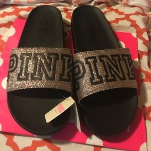 Pink glitter slides