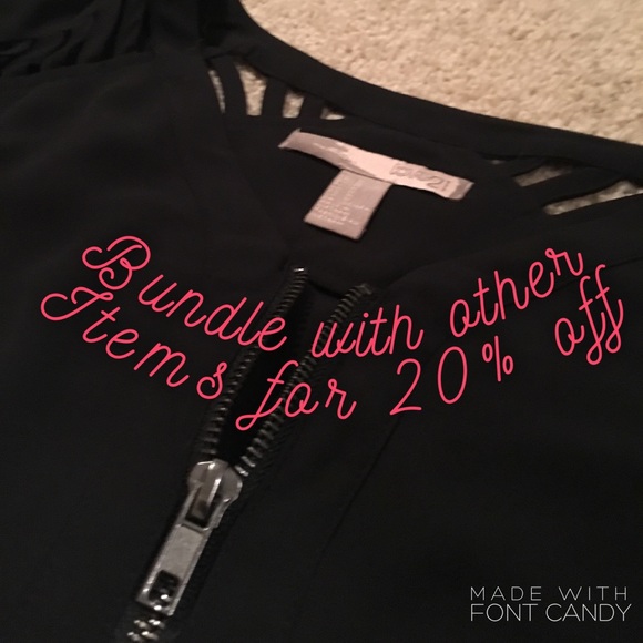 Edgy Flattering Black Blouse M - Picture 2 of 7