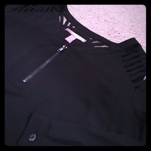 Edgy Flattering Black Blouse M