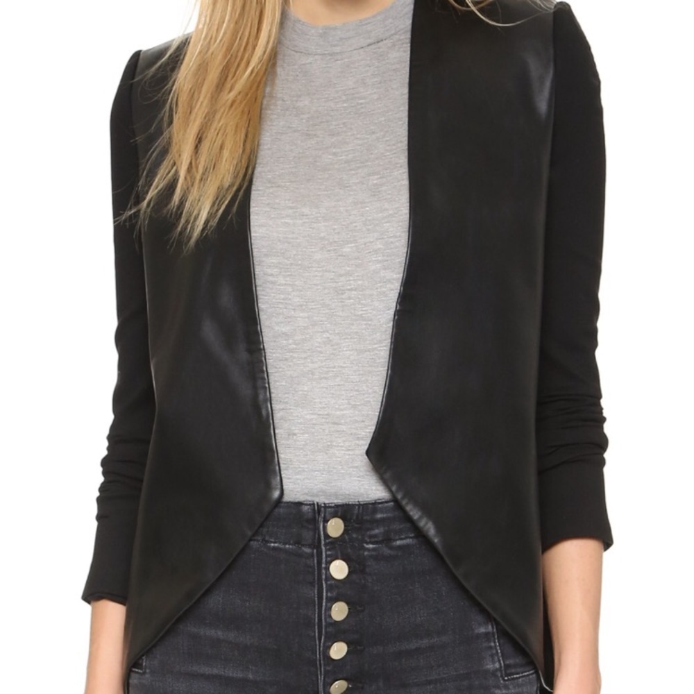 Blaque Label Sculpted Blazer Faux leather and Knit