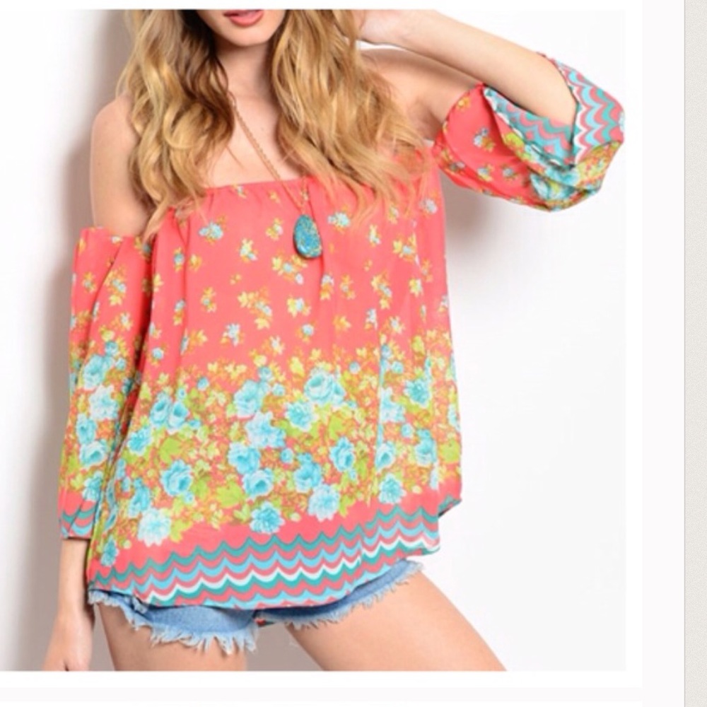 Off The Shoulder Flower Blouse