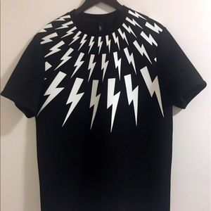 Neil Barrett Lightening Neoprene T shirt