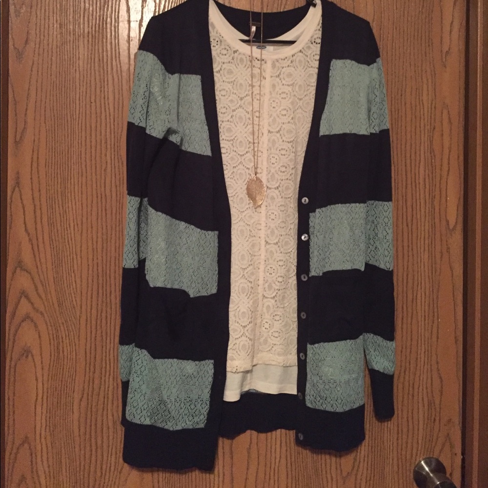 Long Striped Cardigan