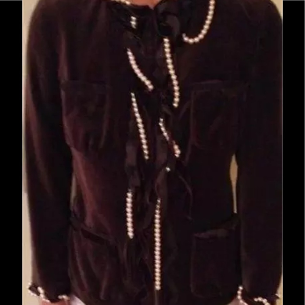 MOSCHINO VINTAGE BROWN VELVET JACKET SIZE 40