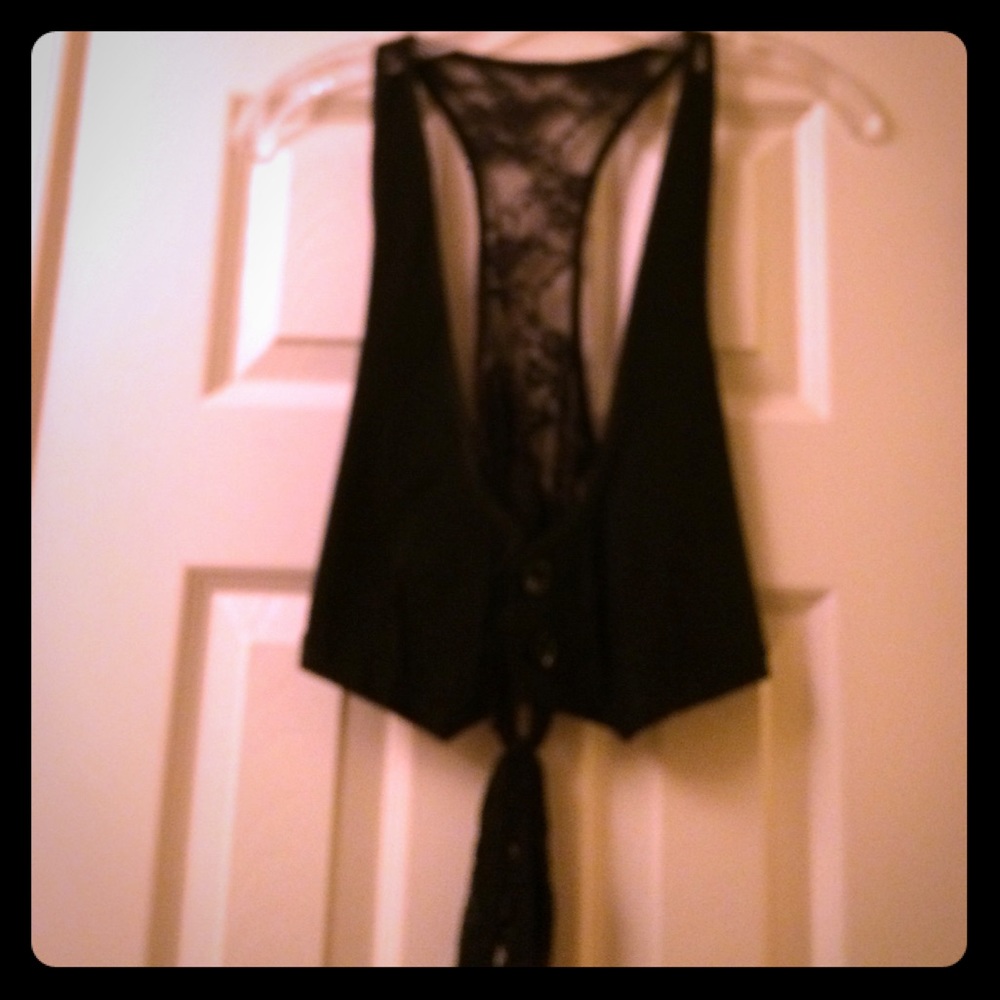 Black Lace Vest