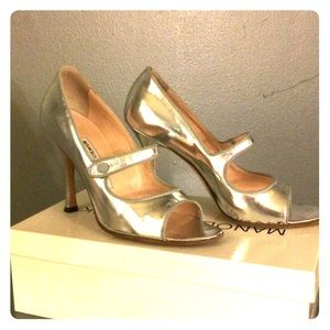 Manolo Blahnik Open Toe Stiletto