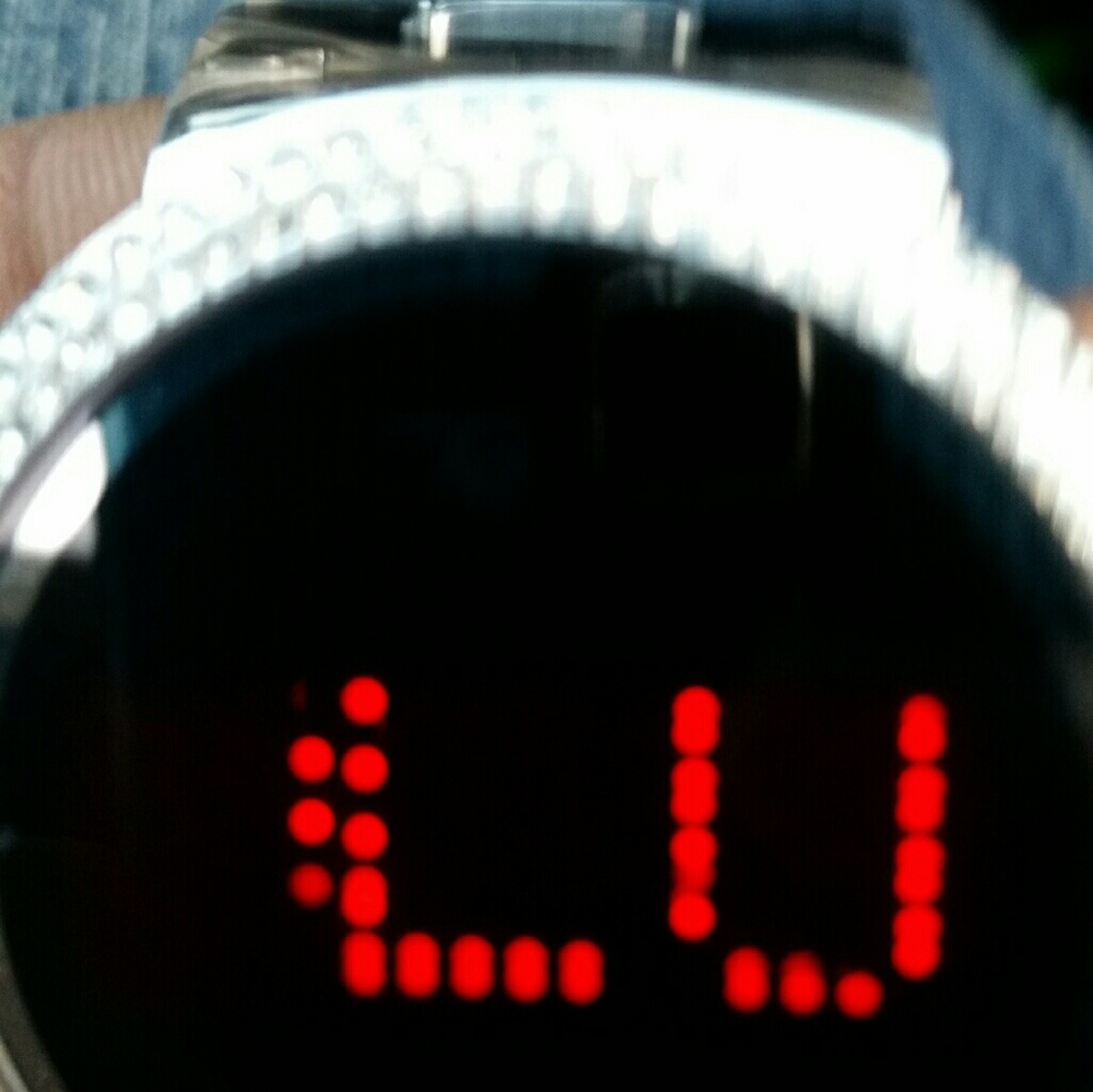 Black silver digital  watch