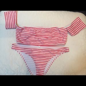 NWT Aerie Off Shoulder Bikini Swimsuit Junior XL