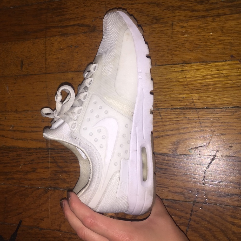 All white nike sneakers