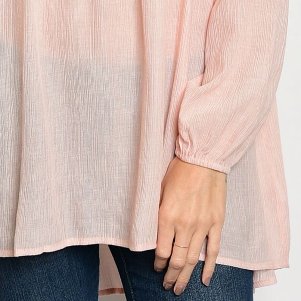 Baby Doll Peach Top with Lace Accents - Picture 4 of 8