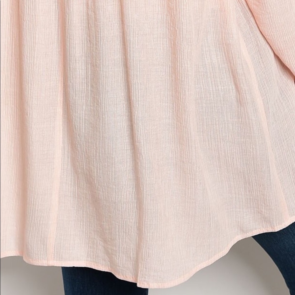 Baby Doll Peach Top with Lace Accents - Picture 6 of 8