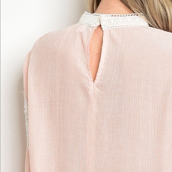 Baby Doll Peach Top with Lace Accents - Picture 5 of 8