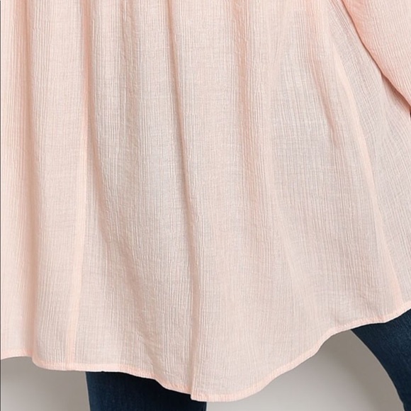 Baby Doll Peach Top with Lace Accents - Picture 6 of 8