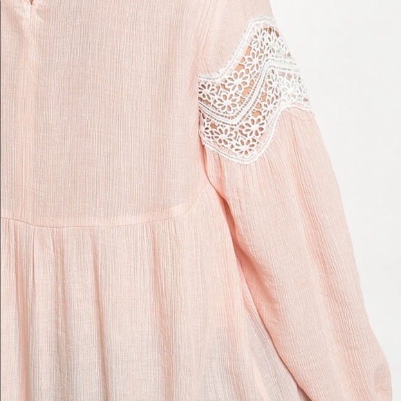 Baby Doll Peach Top with Lace Accents - Picture 7 of 8