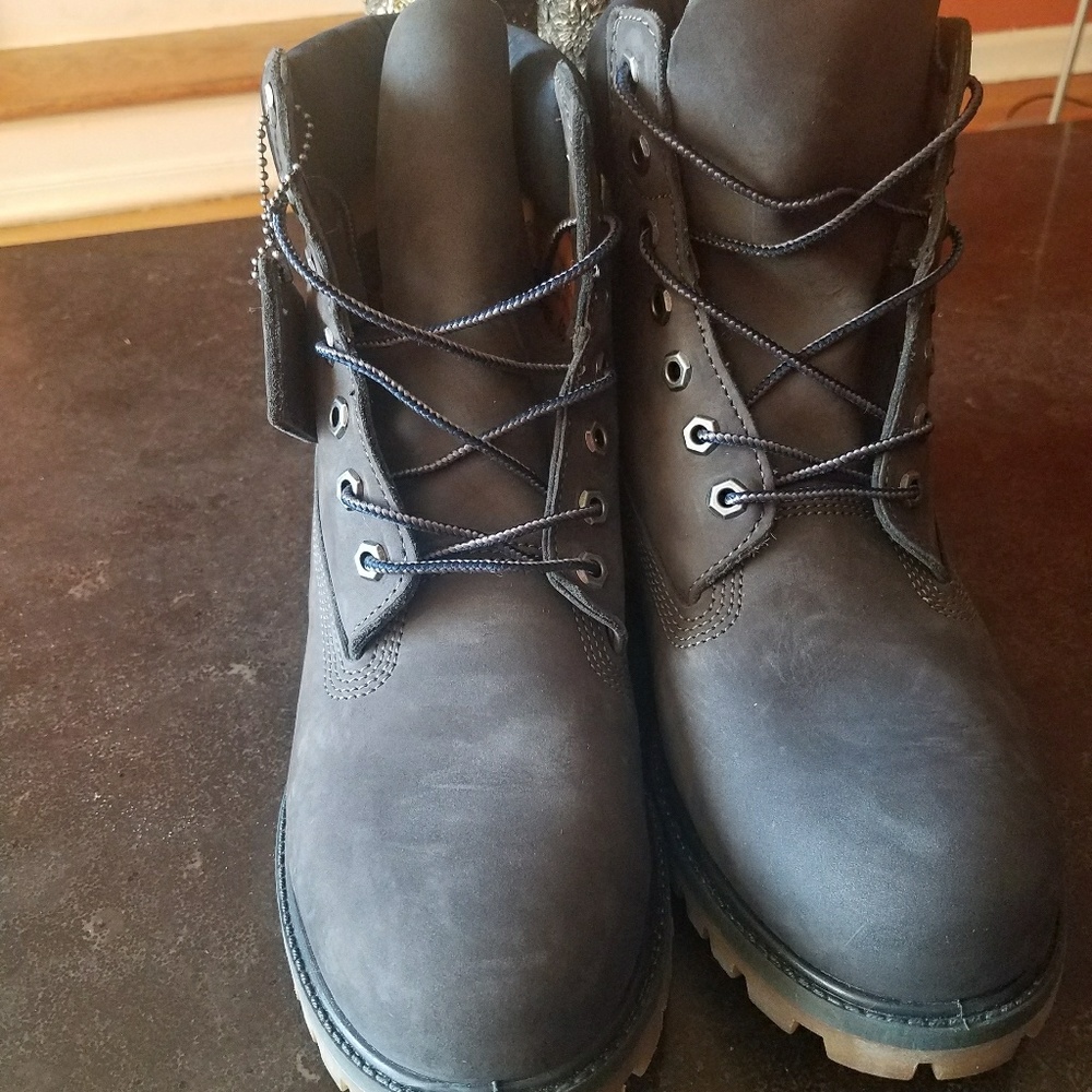 Grey Timberland boots