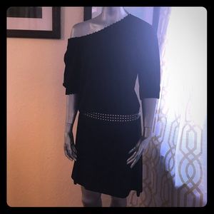 Black dress, off shoulder or not belt it or not