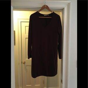 Loft wine color mix media tunic.