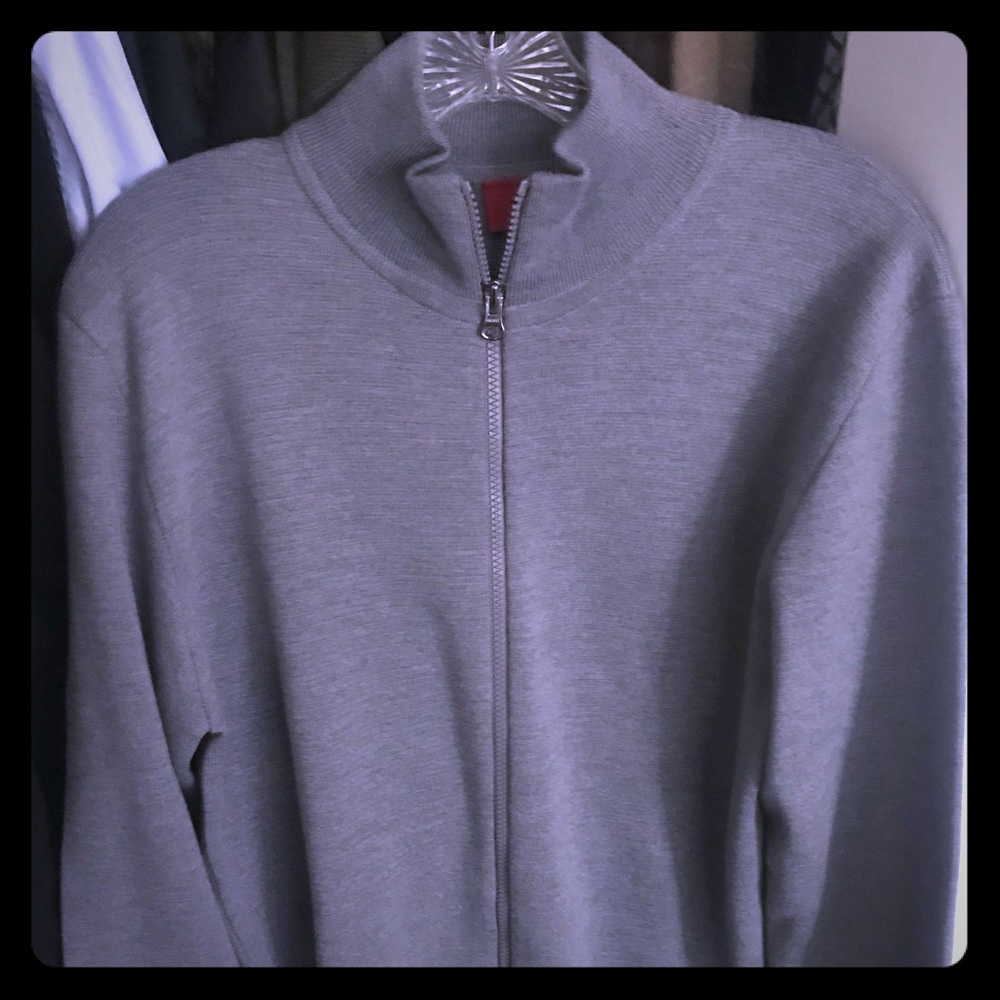 Mens Hugo Boss Wool Zip Up Sweater