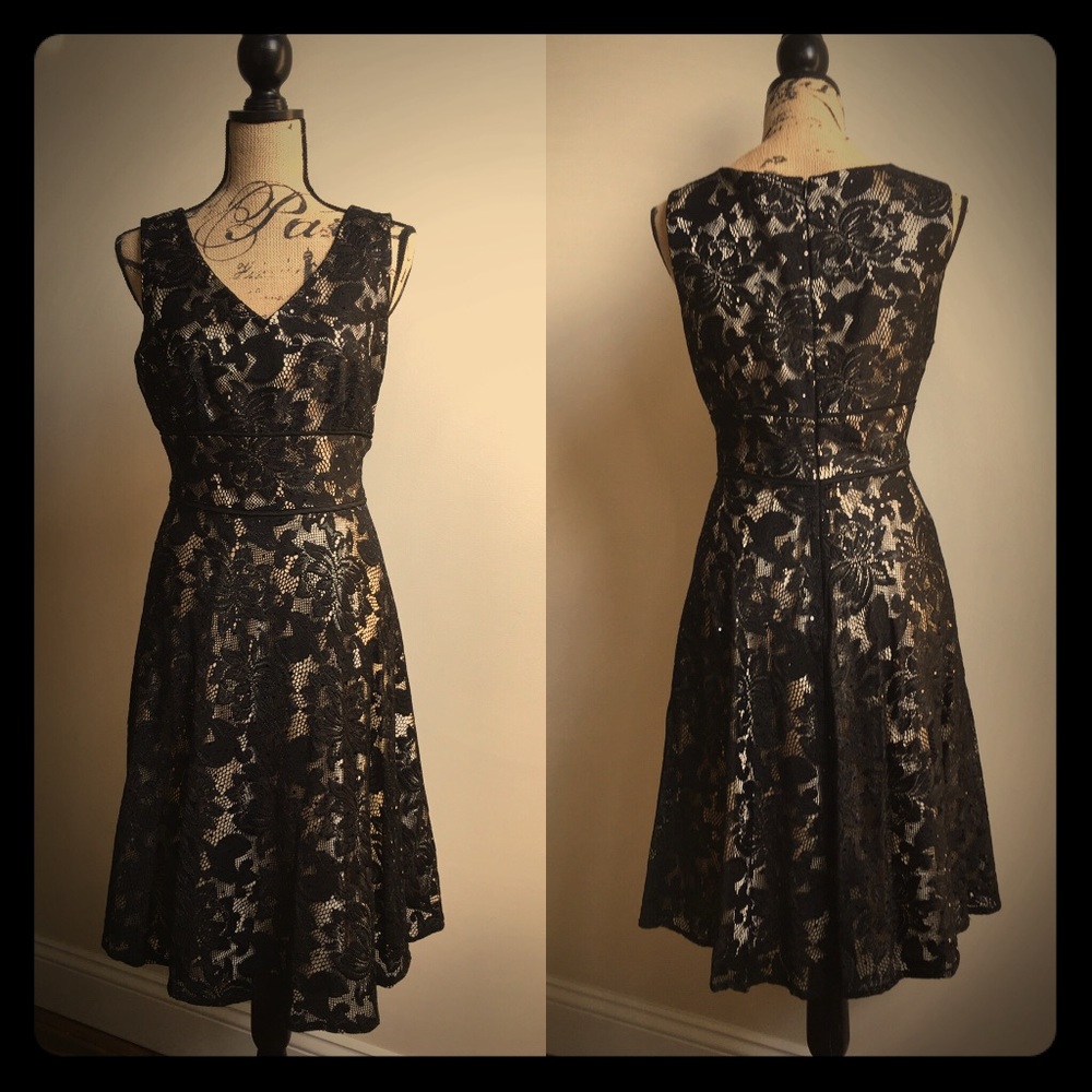 Tahari Black Lace Dress