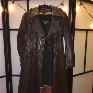 Vintage Leather Trench Coat
