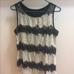 Loft black sequin tank top