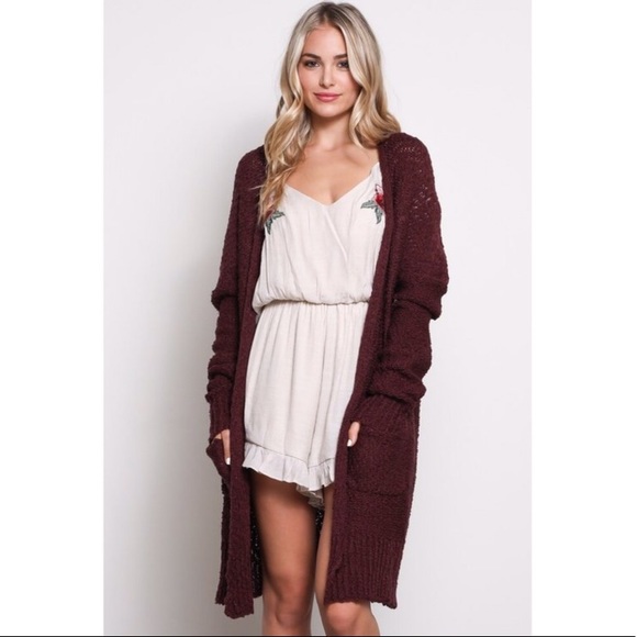 RILEY LUX Dark Grey Open Cardigan - Picture 2 of 2