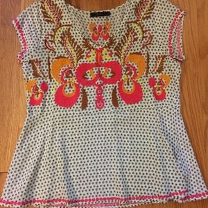 THML for Anthropologie Boho Embroidered Top