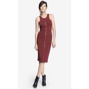 Express Zip Front Midi Dress