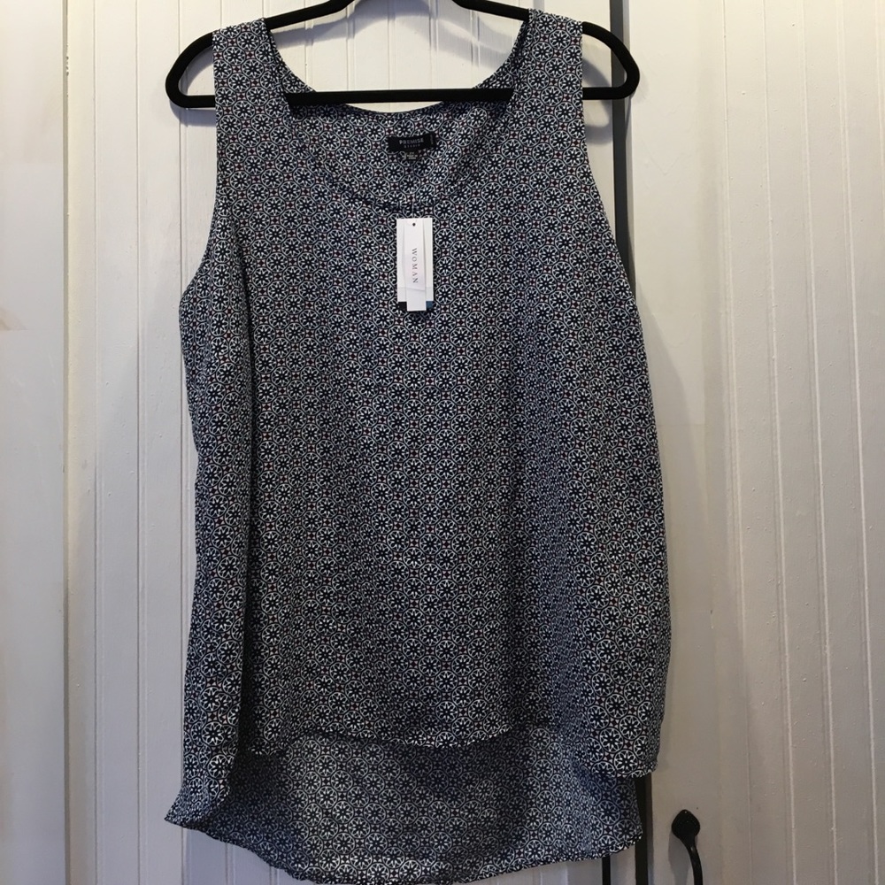 Premise Studio Navy & Pink hi low tank