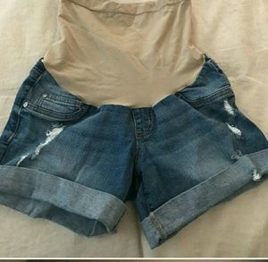 Maternity jean shorts