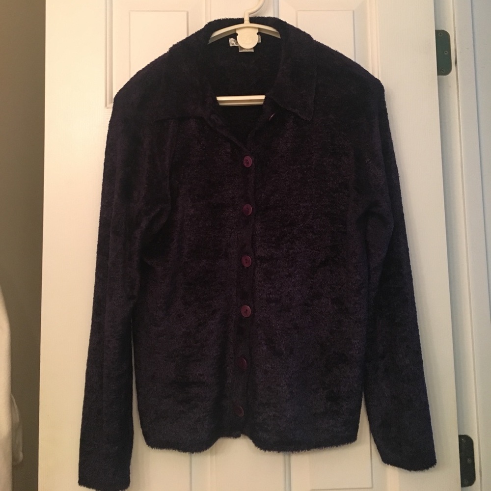 Deep Purple Button down Sweater