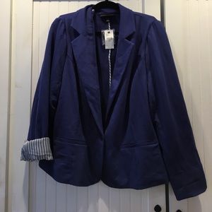Lane Bryant Blue Terry Blazer with lined sleeves
