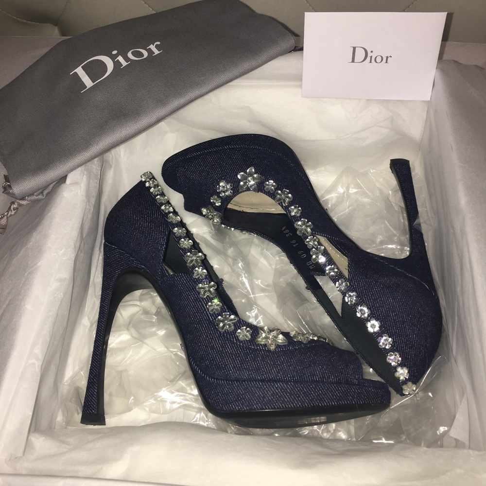🔥👠❤️ Dior Denim Garland Pumps. Worn ONCE.