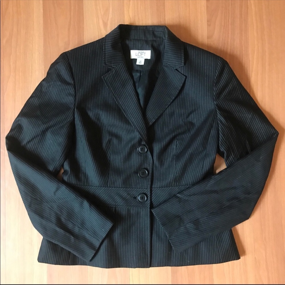 Ann Taylor loft petite pinstripe suit jacket
