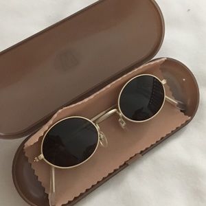 NWOT Unisex Vintage Small Sunglasses Case & Cloth