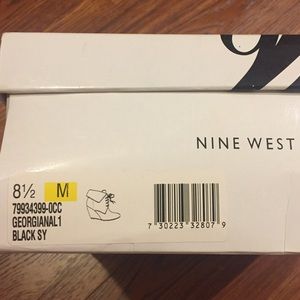 Black Nine West wedge boots