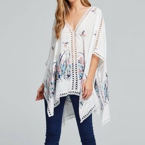 Ivory/Floral Kimono Top