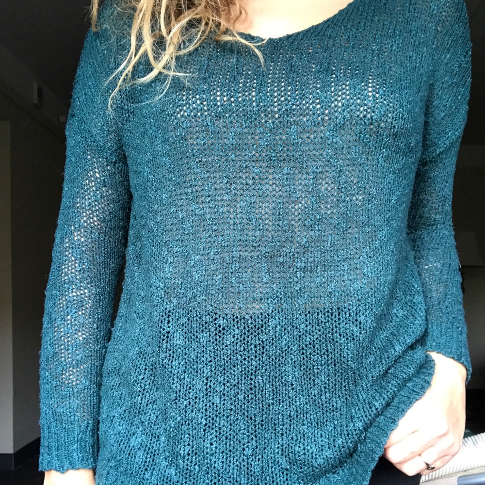 Full Tilt Teal Pullover Sweater
