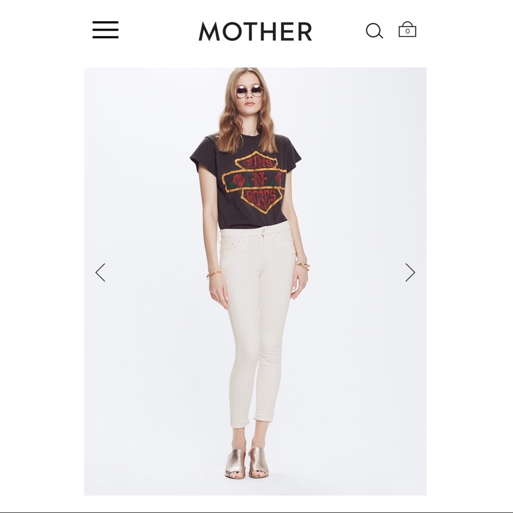 MOTHER High Waist Skinny Jeans - Cream