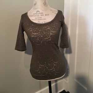 Olive green lace t-shirt top