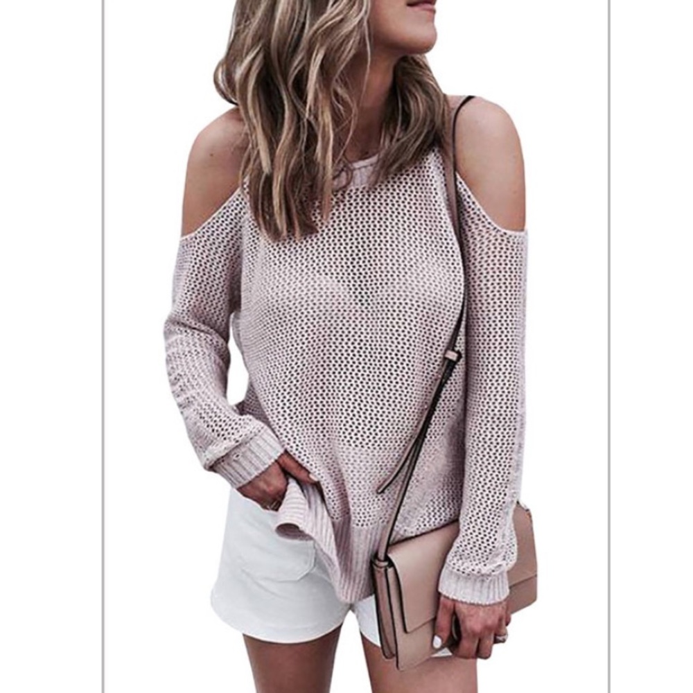 ⏰ 1 LEFT!! Cold shoulder top blush/mauve - Picture 2 of 3