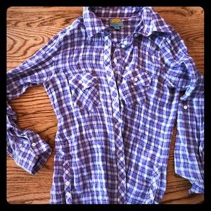 CC California purple check xs cotton  button down