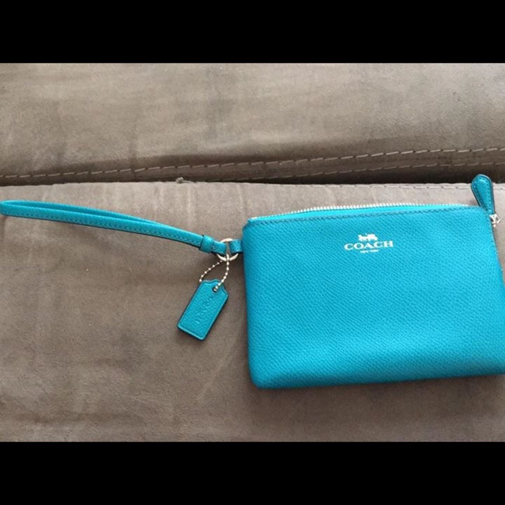 Blue Coach Wristlet